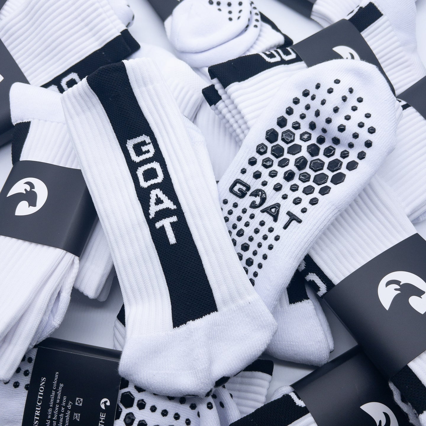 🐐 GOAT | Grip Socks White Multi Pack 4x Pairs
